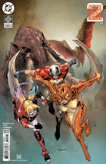 JUSTICE LEAGUE VS GODZILLA VS KONG 2 #4 (OF 7) CVR B SEPHEN SEGOVIA CARD STOCK VAR (9/3/2025)