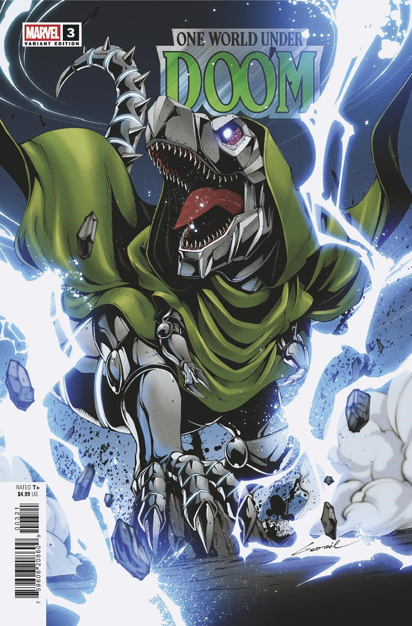 ONE WORLD UNDER DOOM #3 GODTAIL DOOMASAUR VARIANT (4/23/2025)