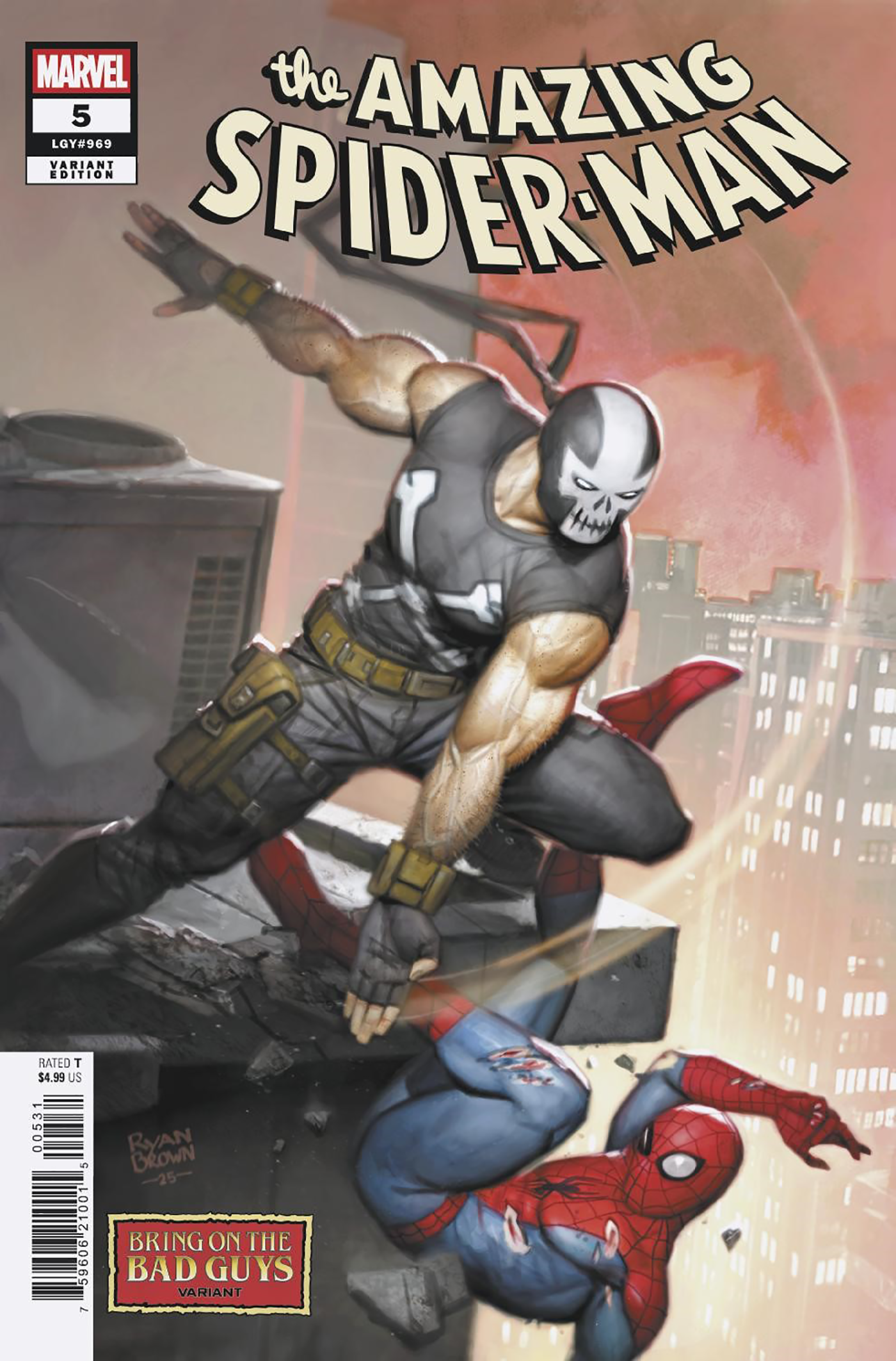 AMAZING SPIDER-MAN #5 RYAN BROWN BRING ON THE BAD GUYS VARIANT (6/4/2025)