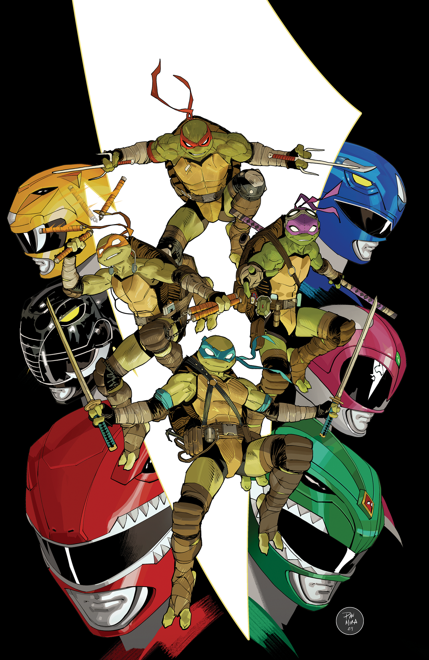 Mighty Morphin Power Rangers/ Teenage Mutant Ninja Turtles III #1 O Unlockable Var (Full Art, Mora) (8/13/2025)
