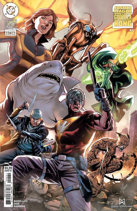 JUSTICE LEAGUE VS GODZILLA VS KONG 2 #2 (OF 7) CVR D LUCAS MEYER CARD STOCK VAR (7/2/2025)