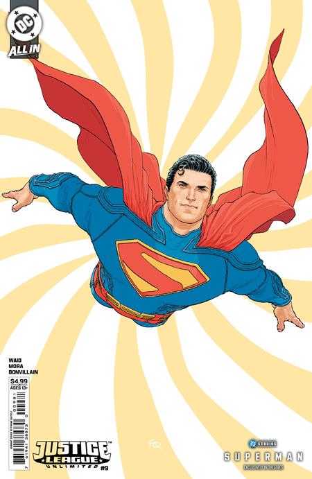 JUSTICE LEAGUE UNLIMITED #9 CVR F FRANK QUITELY SUPERMAN MOVIE CARD STOCK VAR (WE ARE YESTERDAY) (7/23/2025)