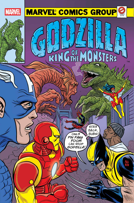 GODZILLA VS. AVENGERS #1 MIKE ALLRED GODZILLA KING OF THE MONSTERS HOMAGE VARIANT (6/18/2025)