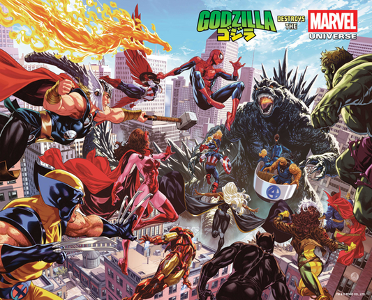 GODZILLA DESTROYS THE MARVEL UNIVERSE #1 WRAPAROUND COVER (7/16/2025)