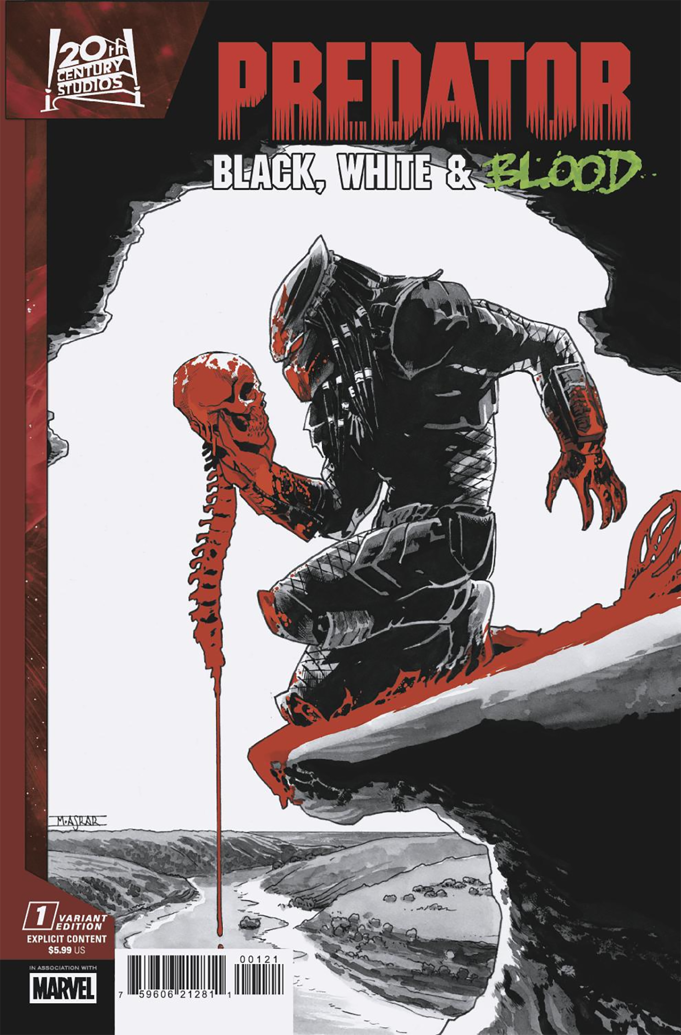 PREDATOR: BLACK, WHITE & BLOOD #1 MAHMUD ASRAR VARIANT (7/9/2025)