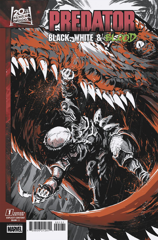 PREDATOR: BLACK, WHITE & BLOOD #1 PAOLO VILLANELLI VARIANT (7/9/2025)