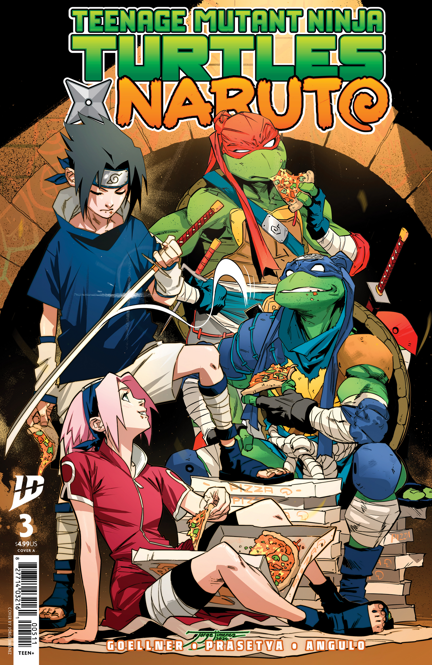 Teenage Mutant Ninja Turtles x Naruto #3 Cover A (Jiménez) (3/26/2025)