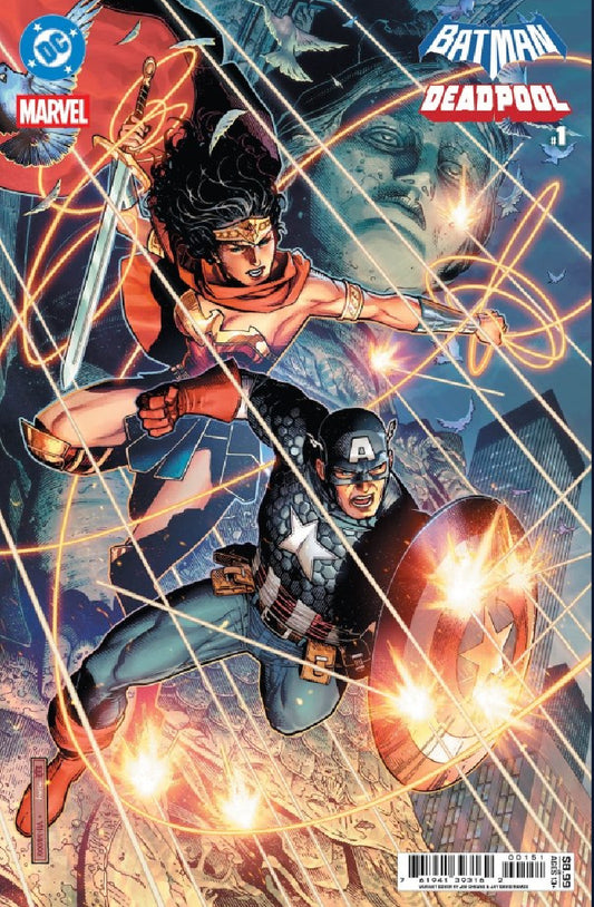 DC MARVEL BATMAN DEADPOOL #1 (ONE SHOT) CVR E JIM CHEUNG WONDER WOMAN CAPTAIN AMERICA CARD STOCK VAR (11/19/2025)