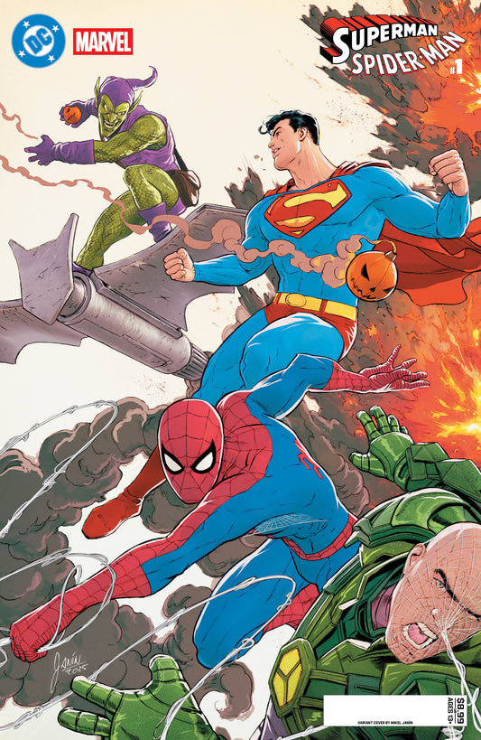 DC MARVEL SUPERMAN SPIDER-MAN #1 (ONE SHOT) CVR J MIKEL JANIN SUPERMAN & SPIDER-MAN VS LEX LUTHOR & GREEN GOBLIN CARD STOCK VAR (3/25/2026)
